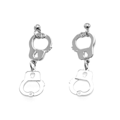 Zac's Alter Ego - Hand cuffs Ohrstecker - Silberfarben